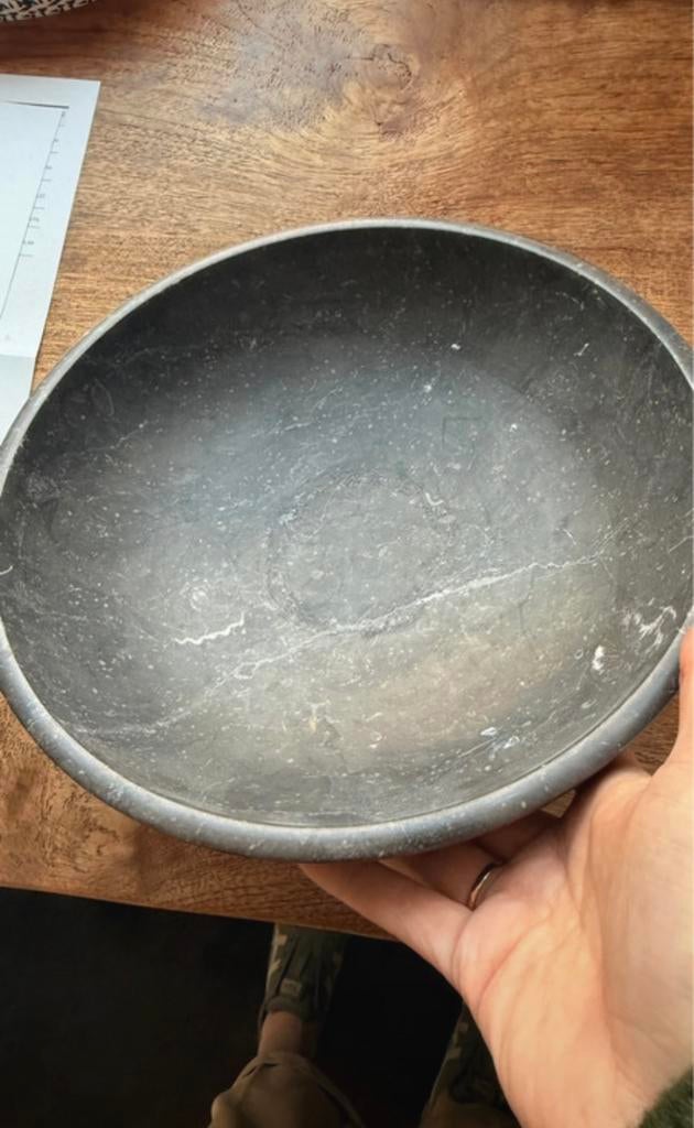 Natuurstenen / marmeren kom. ca. 27 cm. zware kwaliteit, Ophalen of Verzenden, Zo goed als nieuw, Rond