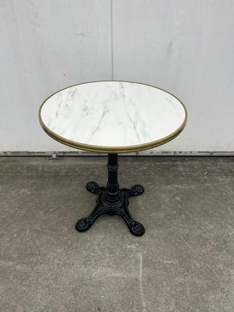 8 stuks nette bistro terrastafels rond 70 cm outdoor messing, Ophalen, Nieuw