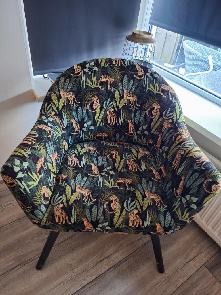 Fauteuil met panterprint en bladeren, Ophalen of Verzenden