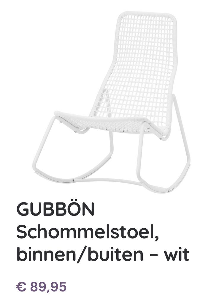 Ikea schommelstoel, GUBBÖN, Ophalen of Verzenden, Nieuw, Kunststof