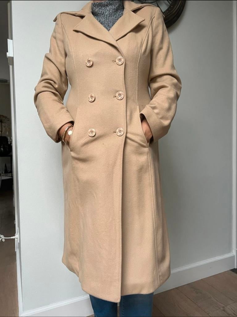 Camel wollen mantel van Apart maat 40, Kleding | Dames, Jassen | Winter, Ophalen of Verzenden, Zo goed als nieuw, Maat 38/40 (M)