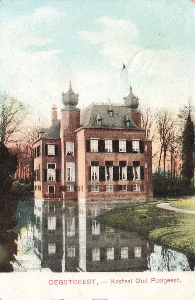Oegstgeest, Kasteel Oud Poelgeest  1910, Ophalen of Verzenden, Voor 1920, Gelopen, Zuid-Holland