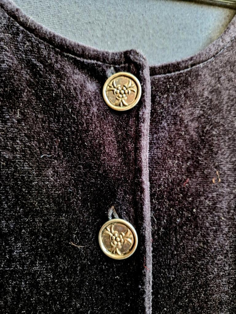 Unieke vintage lange trachten gothic bloemenjurk, Maat 38/40 (M), Zwart, Ophalen of Verzenden, Zo goed als nieuw