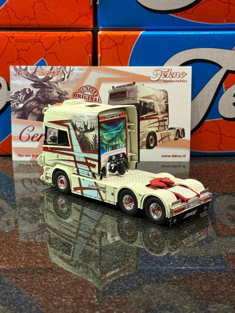 Tekno - Scania Longline Leiv Sand, Verzenden, Zo goed als nieuw, Bus of Vrachtwagen, Tekno