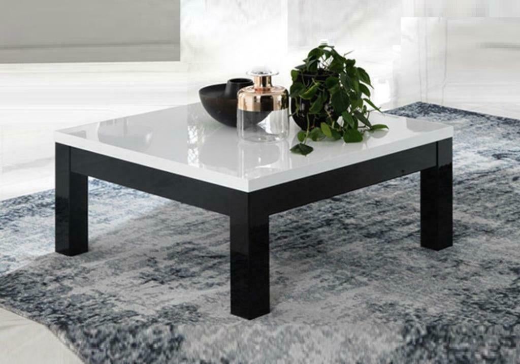 100x100 cm Salontafel hoogglans zwart-wit--SALE, 100 tot 150 cm, Nieuw, Minder dan 50 cm, Rechthoekig