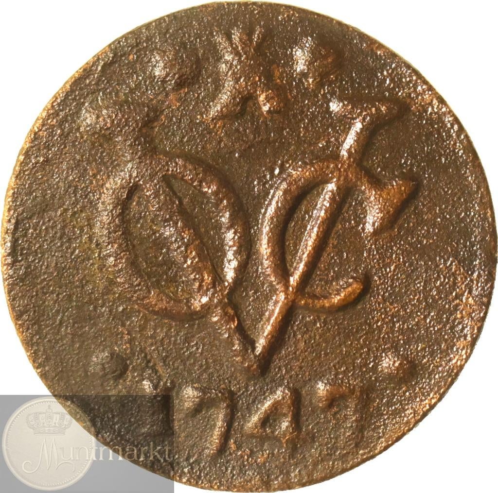 V.O.C. - Zeeland - Duit 1747, Postzegels en Munten, Munten | Nederland, Ophalen of Verzenden, Vóór koninkrijk, Overige waardes