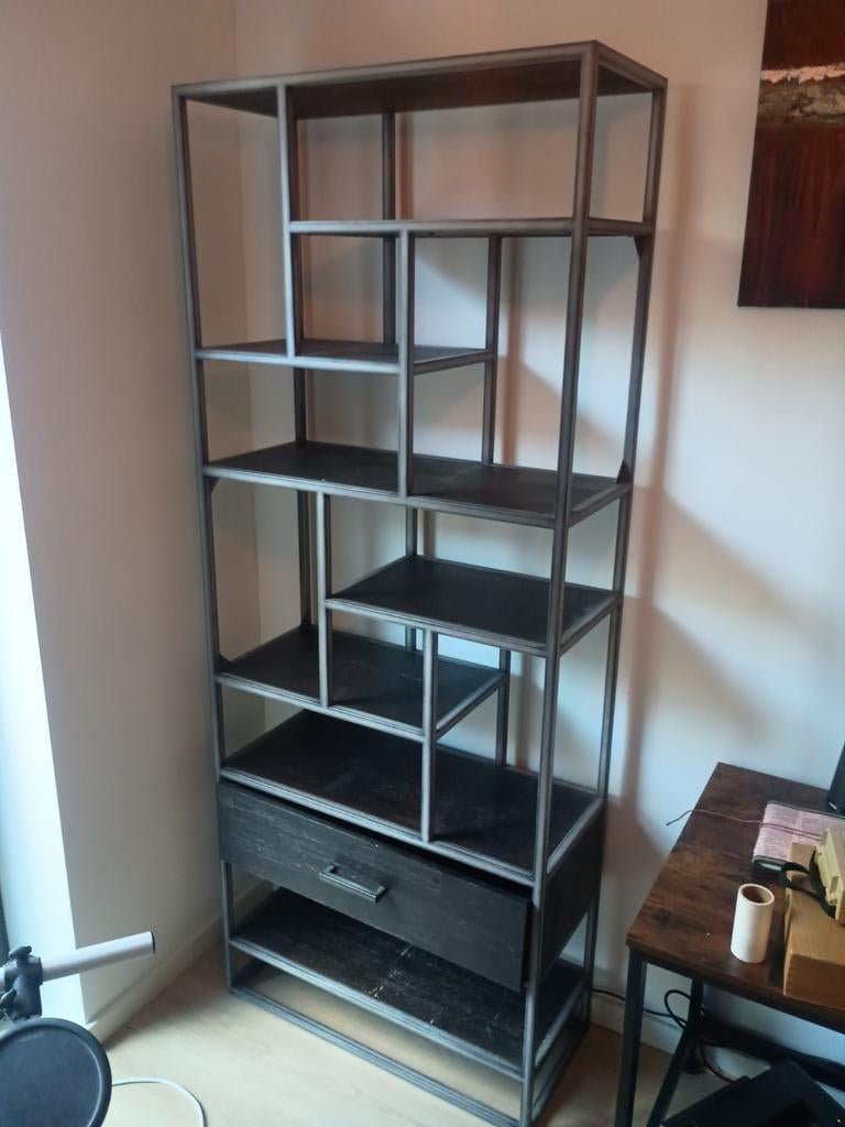 Industriële open kast / vakkenkast met lade, Ophalen, Gebruikt