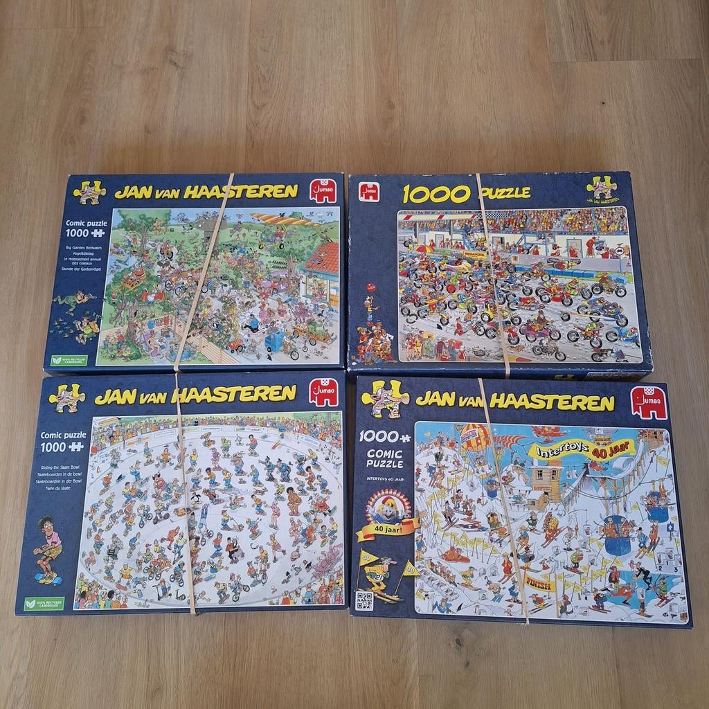 4 puzzels jan van haasteren, Ophalen, 500 t/m 1500 stukjes, Zo goed als nieuw