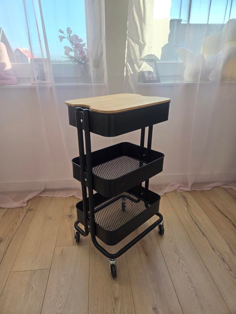 IKEA Råskog / Norråva roltafel met houten plank, Ophalen of Verzenden