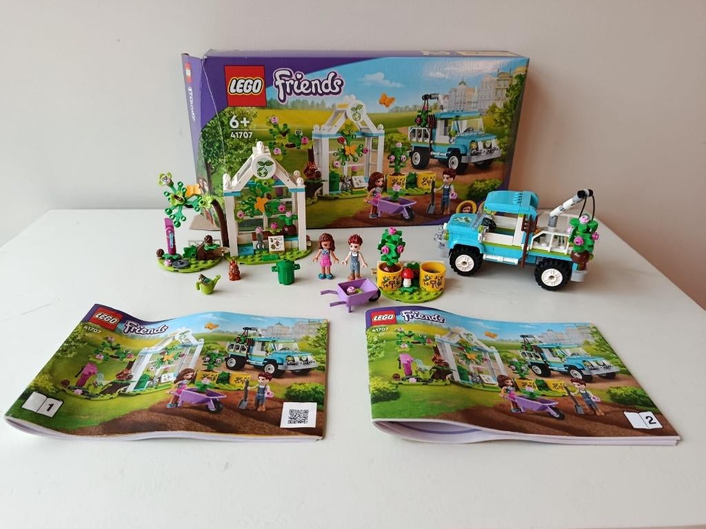 Lego Friends 41707 Bomenplantwagen Compleet met doos, Ophalen of Verzenden, Zo goed als nieuw, Complete set, Lego