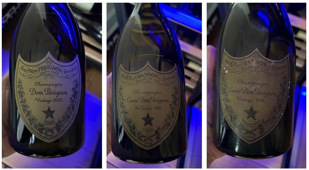 3 vintage champagnes Dom Perignon 1964, 1988 en 2002, Ophalen of Verzenden, Frankrijk, Champagne