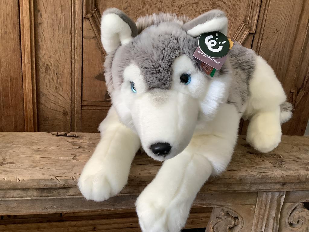 NIEUW Living Nature grote Husky knuffel pluche hond, Ophalen of Verzenden, Nieuw, Hond