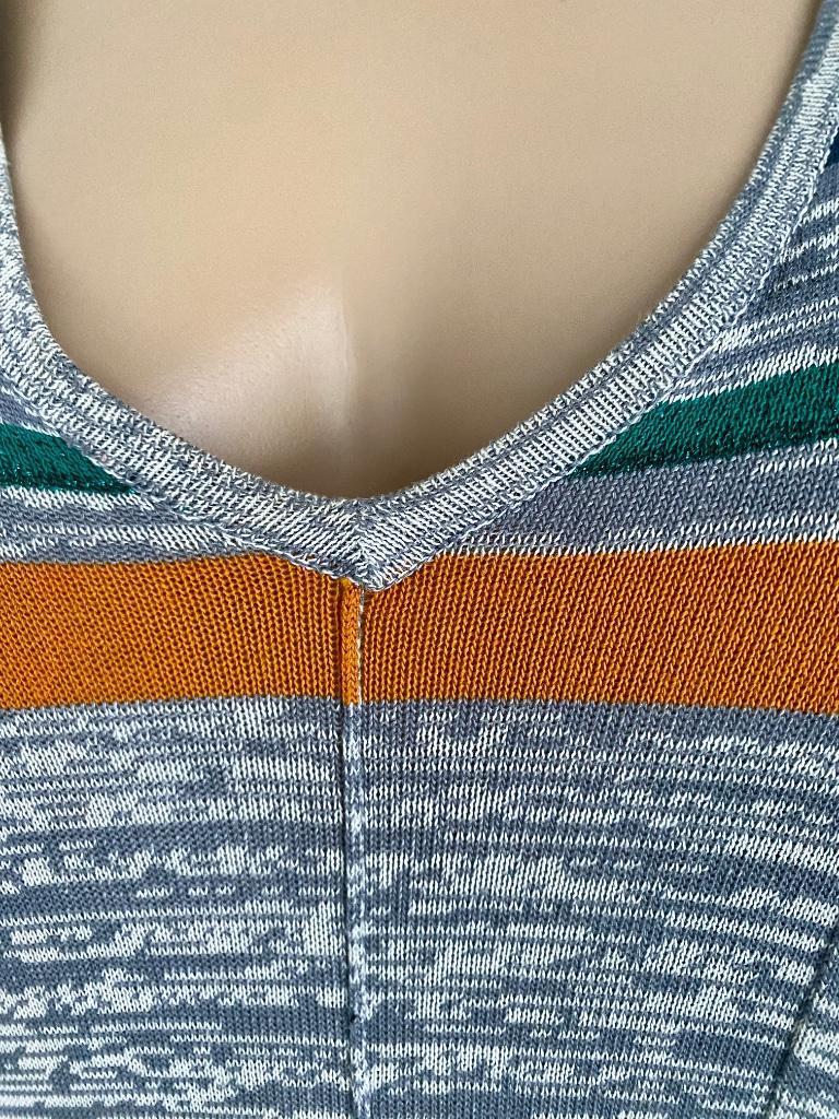 J333 Didi maat M=38/40 lange fijn-gebreide jurk maxi oranje, Maat 38/40 (M), Ophalen of Verzenden, Zo goed als nieuw, Onder de knie