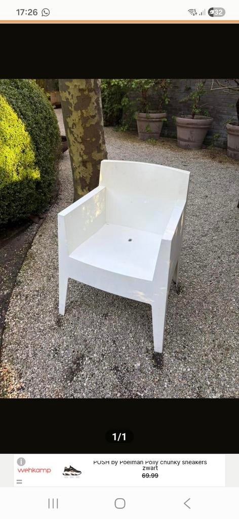 6 tuinstoelen van Philip Starck, Tuin en Terras, Tuinstoelen, Gebruikt, Kunststof, Stapelbaar, Ophalen