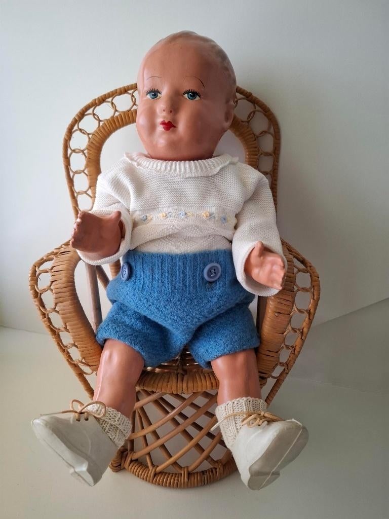 Rieten poppen stoel **Pauwentroon** leuk voor wildebras pop, Verzamelen, Ophalen of Verzenden, Gebruikt, Pop