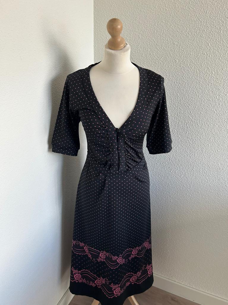 King Louie maat L retro jurk roze 1936, Maat 42/44 (L), Ophalen of Verzenden, Zo goed als nieuw, Knielengte