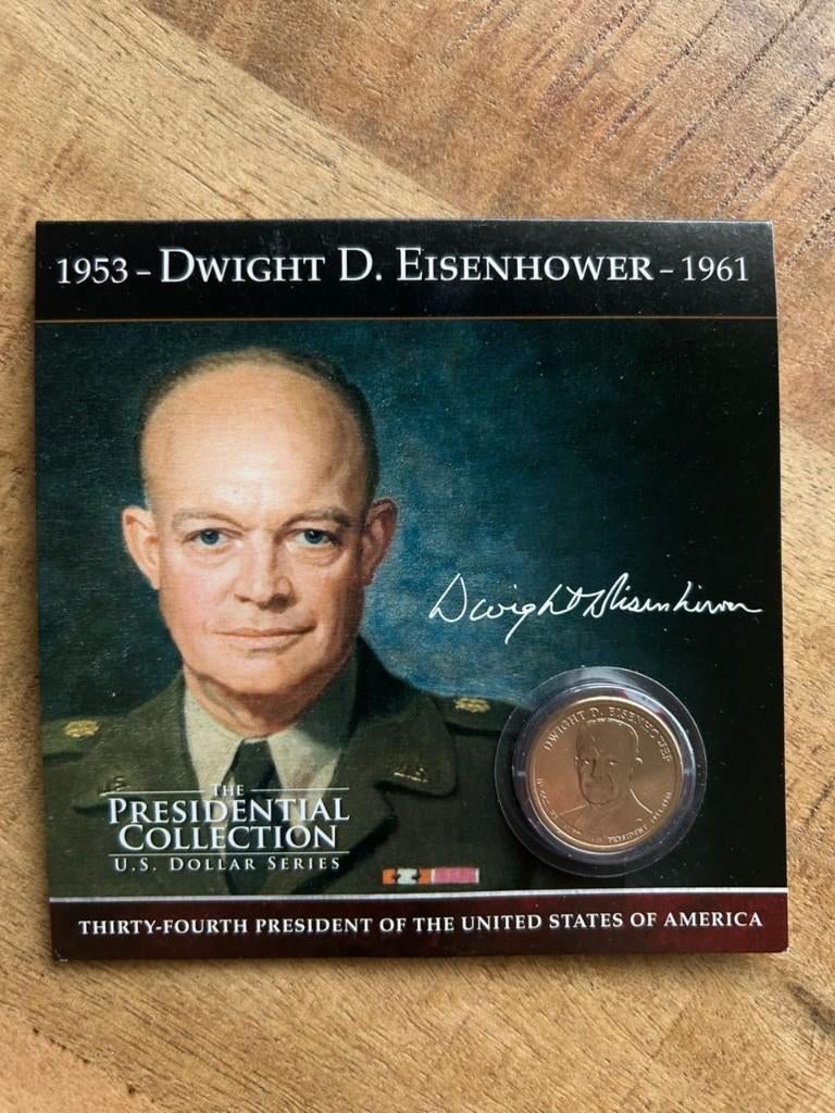 Dwight D. Eisenhower, presidents munt, Postzegels en Munten, Ophalen of Verzenden, Noord-Amerika
