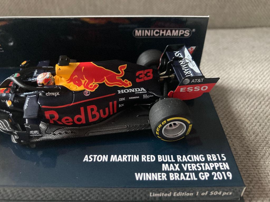 ✅ Max Verstappen 1:43 Winner Brazil GP 2019 Red Bull RB15, Ophalen of Verzenden, Nieuw, Formule 1
