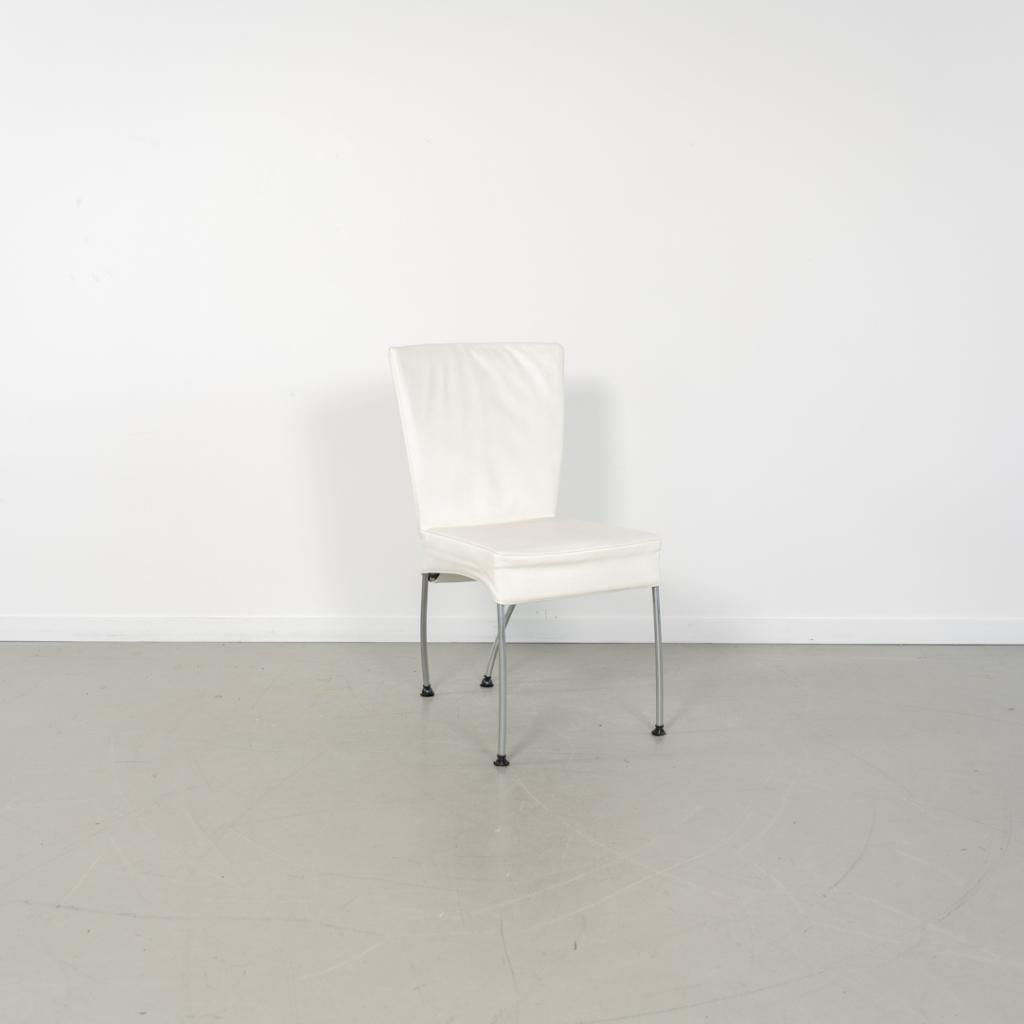 2x Montis Spica Stoel Wit Leder - RVS Frame, Niet ingevuld, Gebruikt, Wit, Niet ingevuld