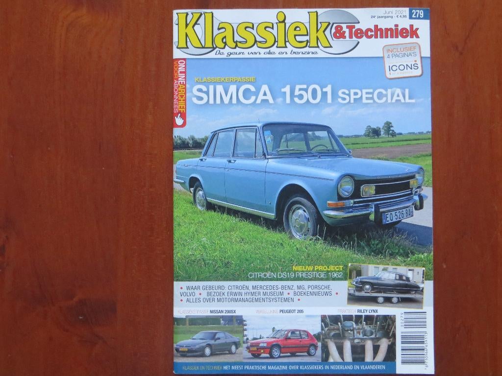 Klassiek & Techniek 279 Simca 1501 Special, Citroën DS 19, Ophalen of Verzenden, Nieuw, Citroën