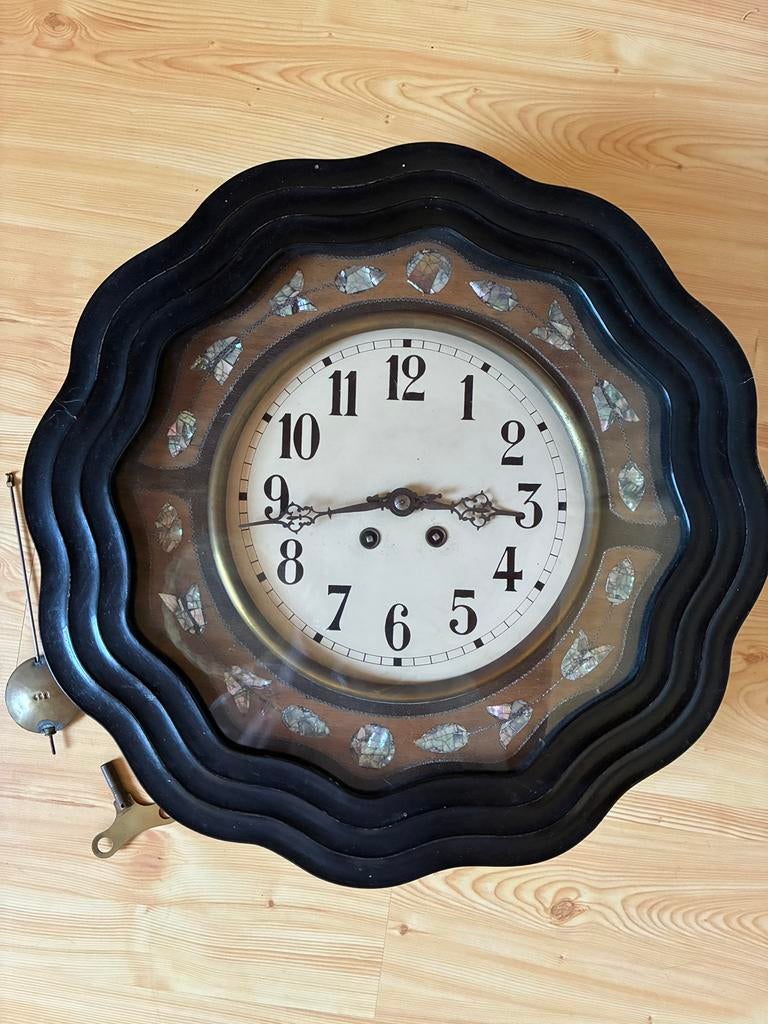 Wandklok met inlegwerk, Huis en Inrichting, Ophalen, Gebruikt, Wandklok