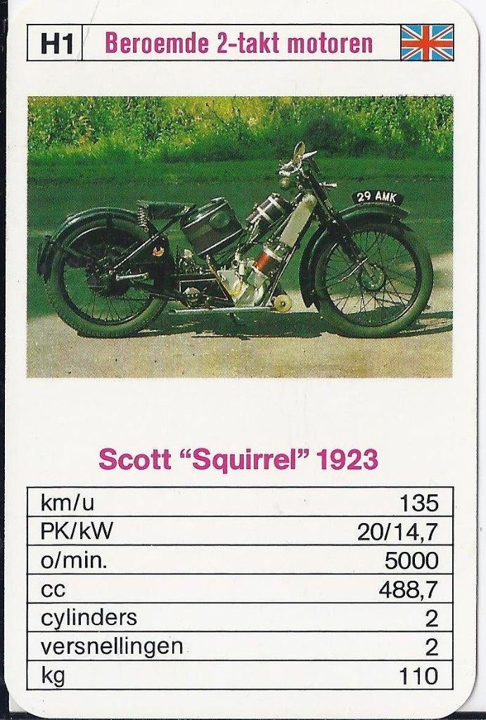 M29 motorkaartje scott squirrel 1923 ( h1 ), Ophalen of Verzenden, Zo goed als nieuw, Motoren