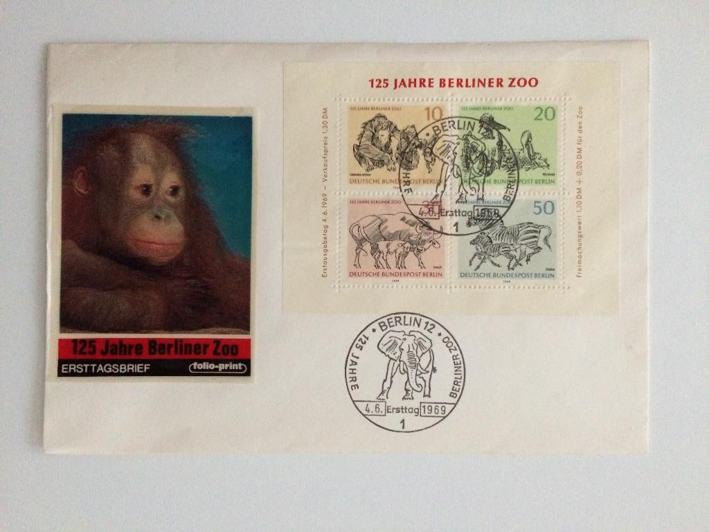 3 eerstedagenvelop Duitsland, DDR, Berlijn dierentuin, Ophalen of Verzenden, BRD, Gestempeld