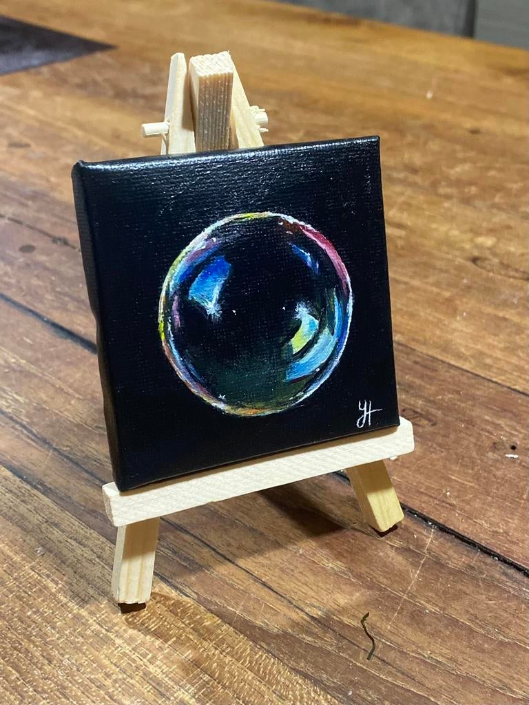 Gepersonaliseerd mini schilderijtje 10x10 cm +gratis ezeltje, Ophalen of Verzenden