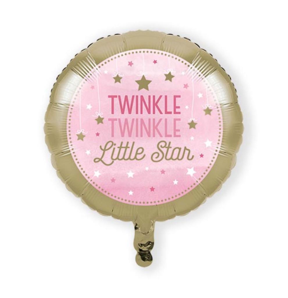 Folieballon Twinkle Twinkle | feestversiering meisje, Ophalen of Verzenden, Nieuw, Versiering, Geboorte of Huwelijk