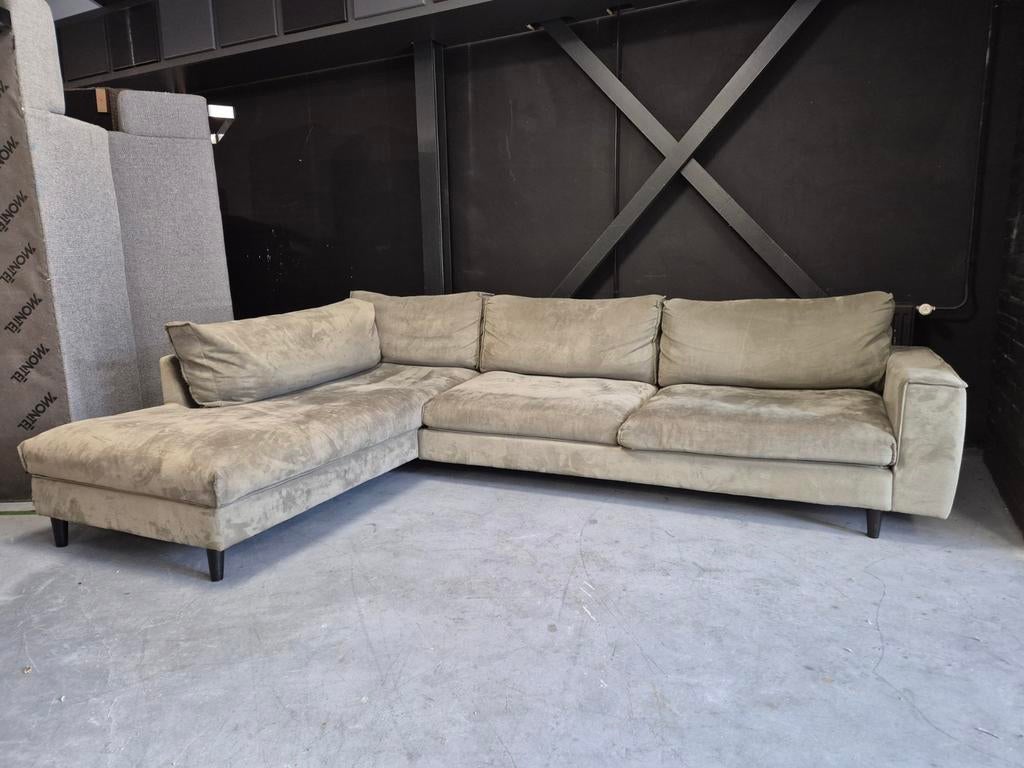 Hoekbank Goossens Jonas groen lounge, Huis en Inrichting, Banken | Bankstellen, Ophalen, Gebruikt, Hoekbank, 300 cm of meer