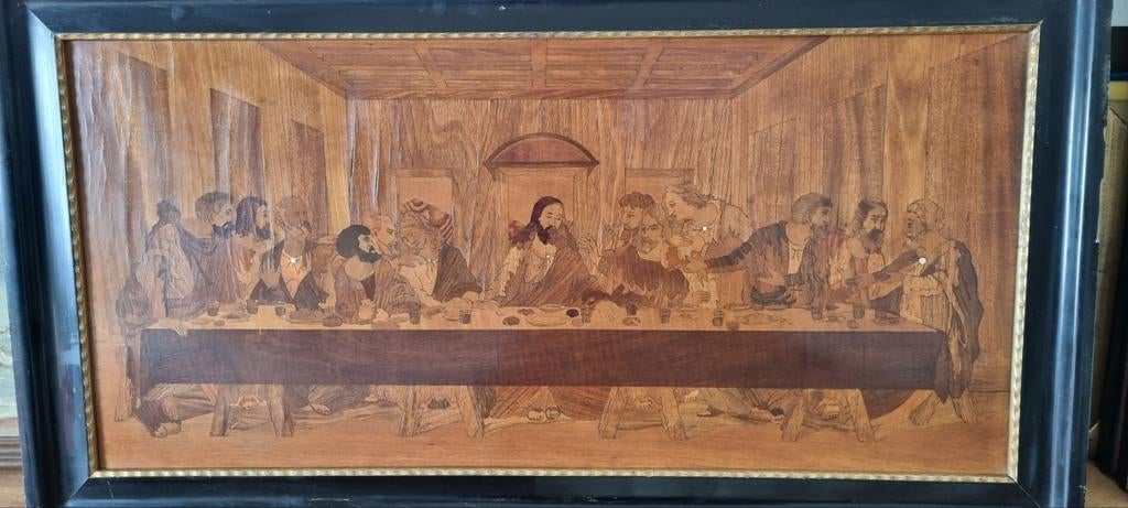 Het Laatste Avondmaal -Marqueterie van Julius Jacoby (1880), Antiek en Kunst, Ophalen