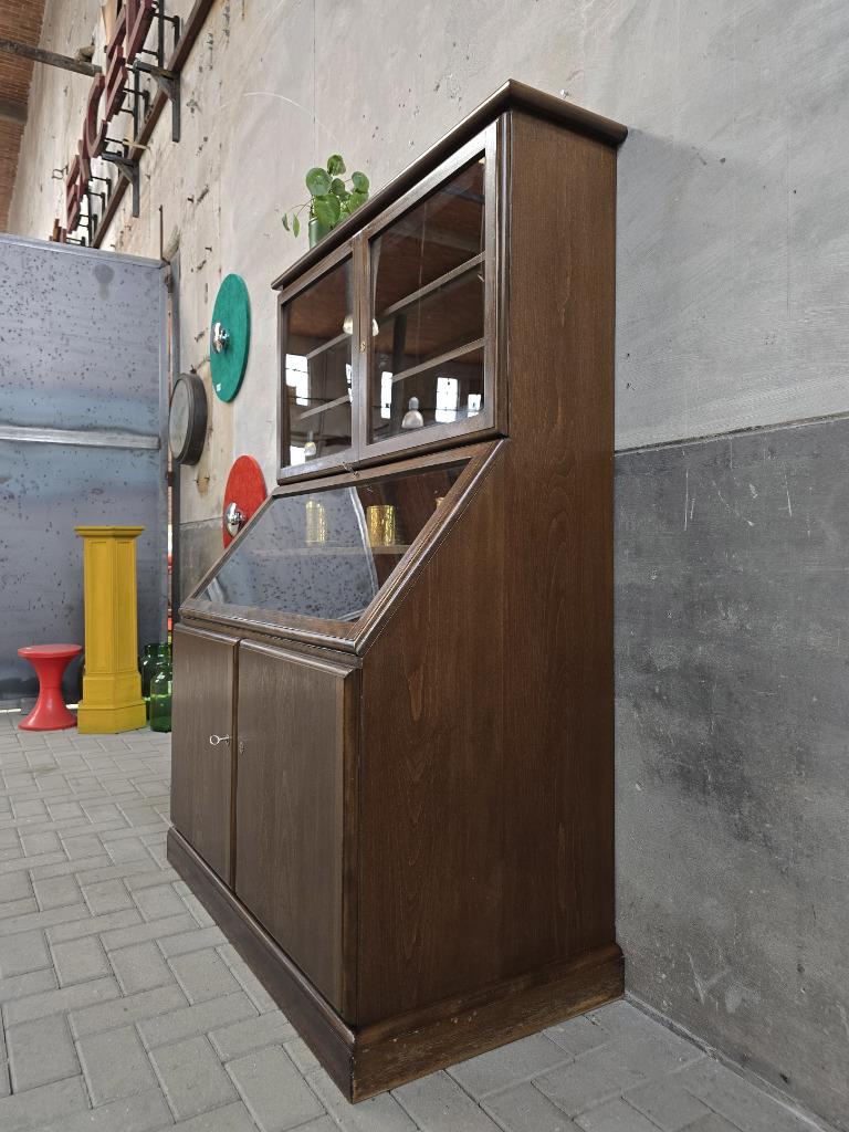 Jaren 50 Museum Vitrinekast | Vintage Vitrine Kast Duits, Huis en Inrichting, Kasten | Vitrinekasten, 100 tot 150 cm, Ophalen of Verzenden