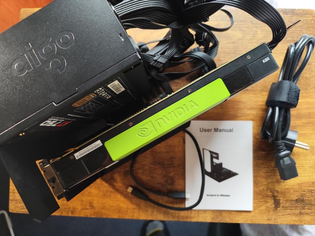 Vikinyee Dock eGPU+Tesla K80 24Gb+AT-voeding, Verzenden, PCI-Express 4, Nvidia, GDDR5