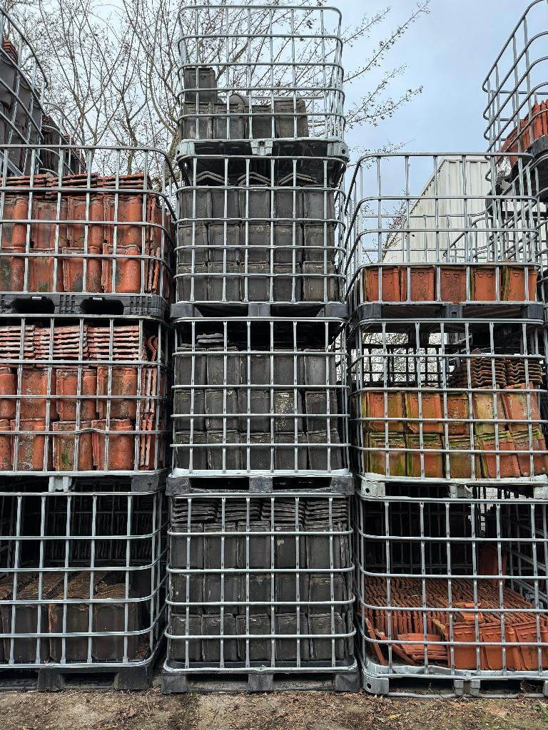 1500st. tuile du nord tdn grijs gesmoorde dakpannen 28x21cm., Overige materialen, Gebruikt, Overige typen, Info@walstra.nl