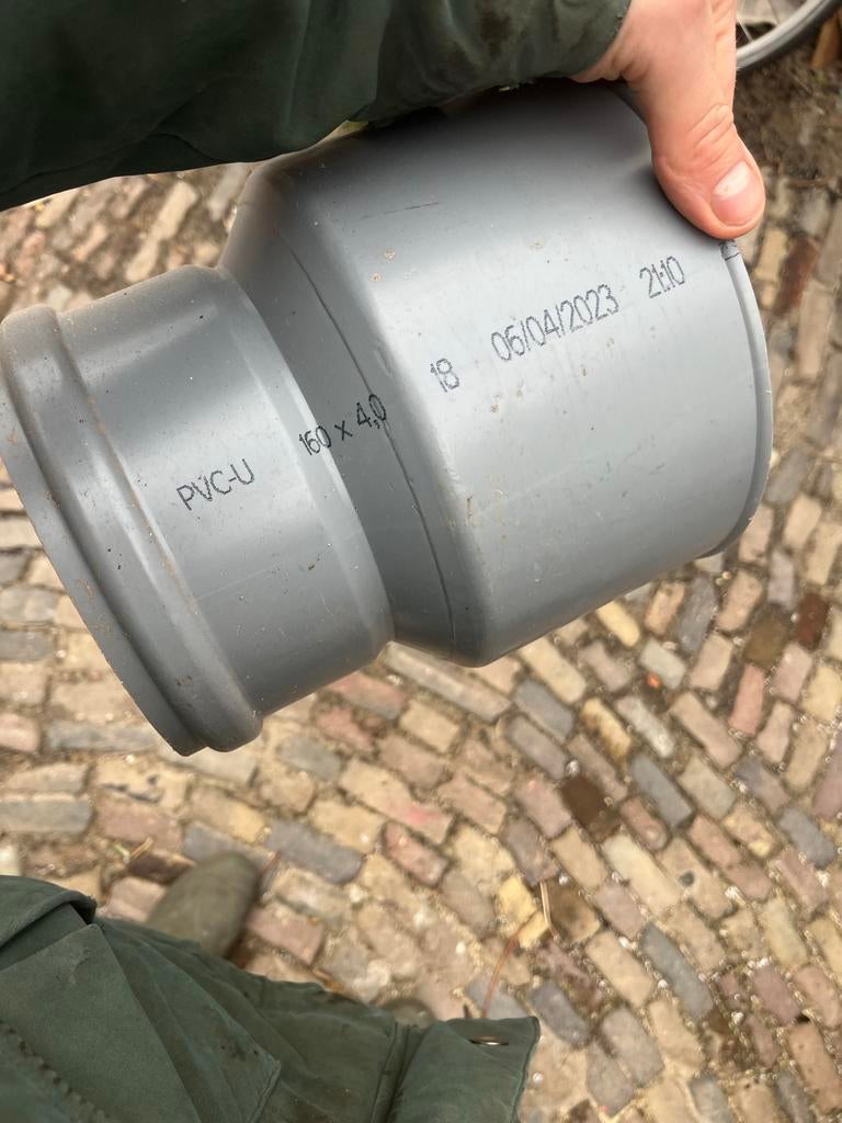 Gres naar 160 mm PVC buis verloop met ring, Afvoer, Pvc, Nieuw, Ophalen of Verzenden