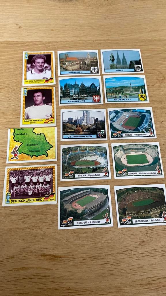 Panini euro 88 steden stadions en historie voetbalplaatjes, Ophalen of Verzenden, Zo goed als nieuw, Buitenlandse clubs, Poster, Plaatje of Sticker