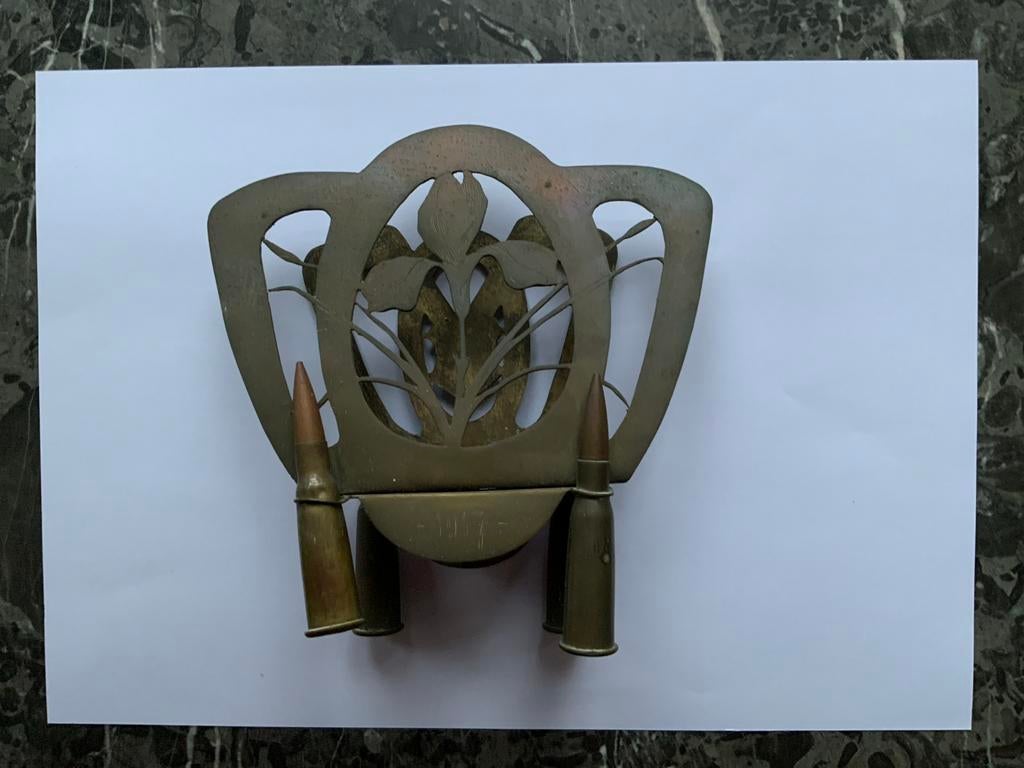 Art Deco Trench Art brievenrek gedateerd 1917, Ophalen of Verzenden, Overige soorten, Overige gebieden