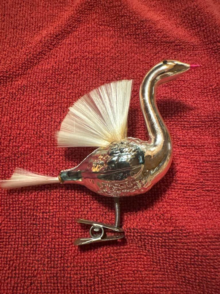 Vintage Zilveren Vogel Kerst Ornament
