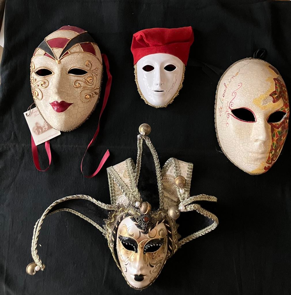 4 Italiaanse maskers., Ophalen of Verzenden