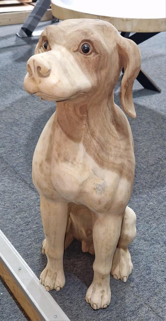 Suar houten Labrador Retriever snijwerk beeld 60 cm, Industrieel suar interieur, Info@industrieel-suar-interieur.nl, Nieuw, Ophalen of Verzenden