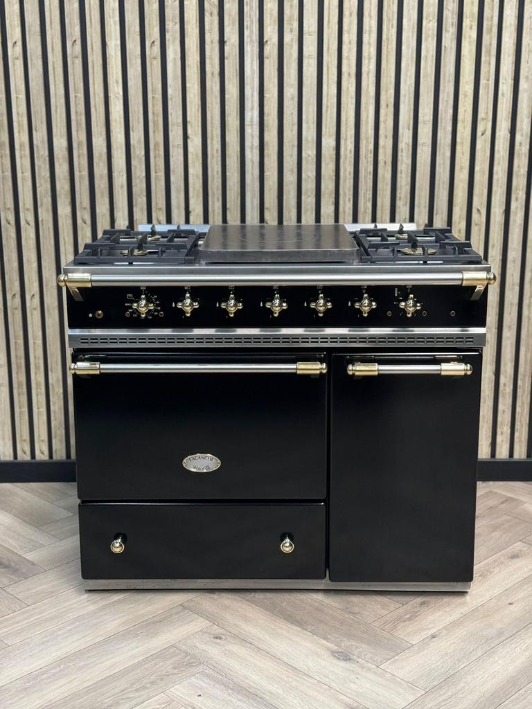 Luxe Lacanche Zwart 100 Gas +Elektrische Oven + Warmhoudkast