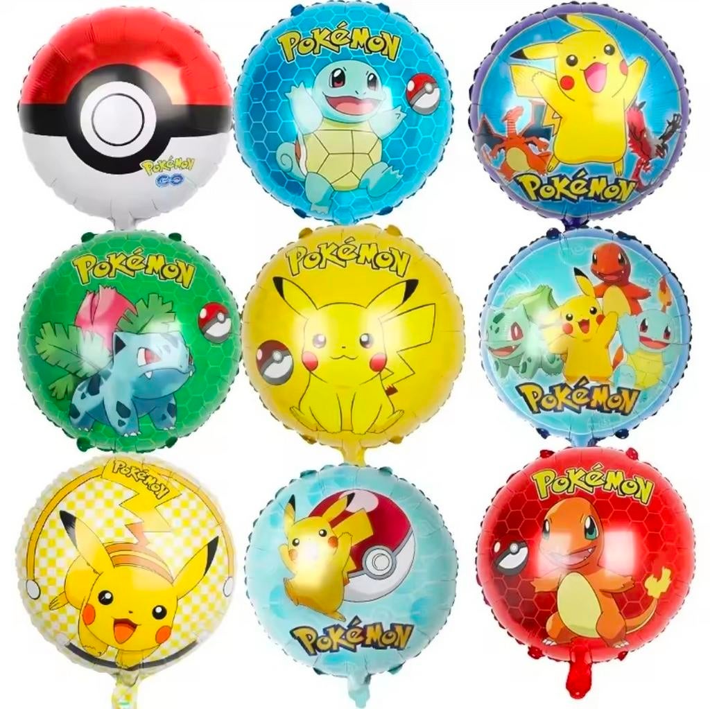 Pokemon folie ballonnen * set van 9 stuks, Ophalen of Verzenden, Nieuw, Versiering, Verjaardag