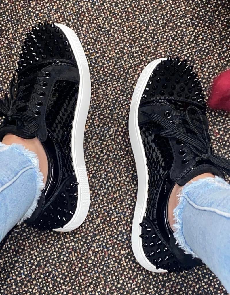 Originele Christian Louboutin Sneakers Zwart- Maat 37, Ophalen, Zo goed als nieuw, Zwart, Sneakers of Gympen