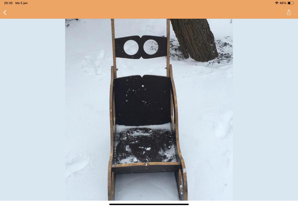 Slee, Ophalen, Rugleuning, Zo goed als nieuw, Hout