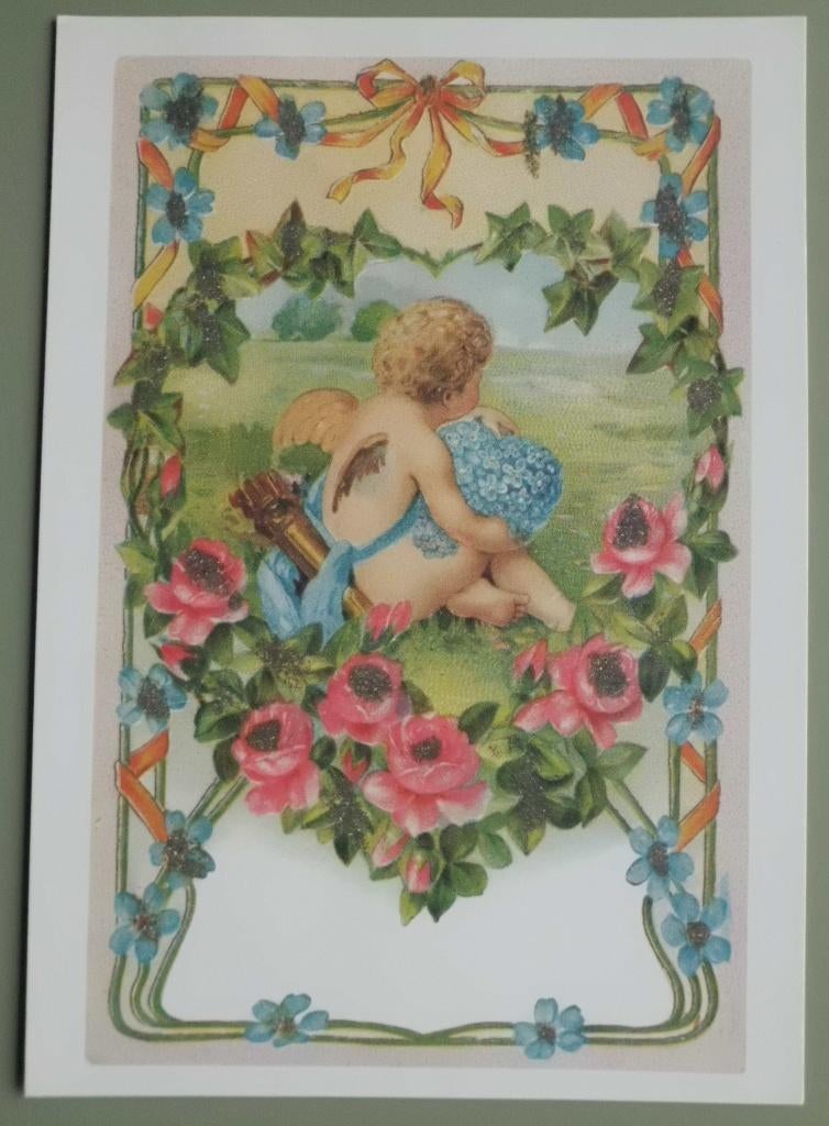 Engeltje - cupido in het veld - 253, Ophalen of Verzenden, 1980 tot heden, Ongelopen, Overige thema's