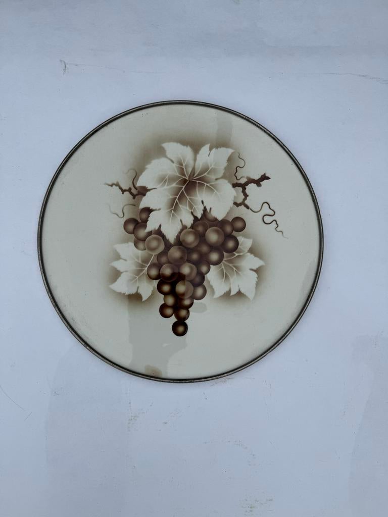 Keramiek decoratiev dienblad met druivenmotief, Ophalen of Verzenden