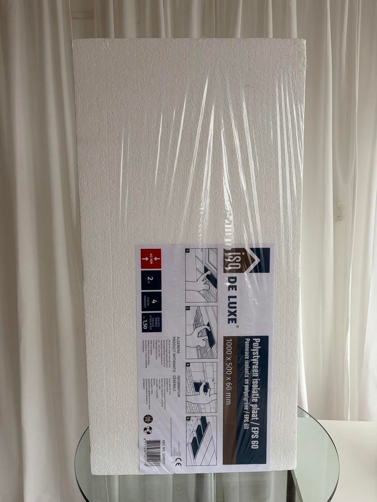 Nieuwe polystyreen (piepschuim) isolatieplaten, 4 tot 8 cm, Nieuw, Ophalen of Verzenden, Minder dan 5 m²