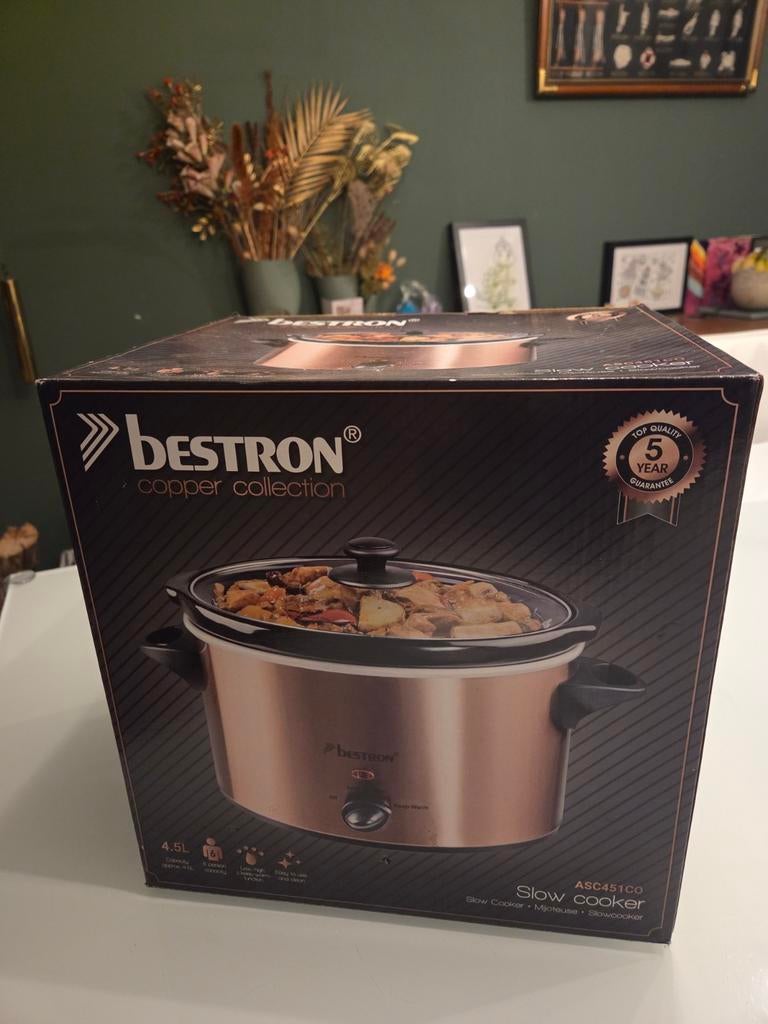 Bestron copper collection slow cooker 4.5l, Ophalen, Zo goed als nieuw, Overige materialen