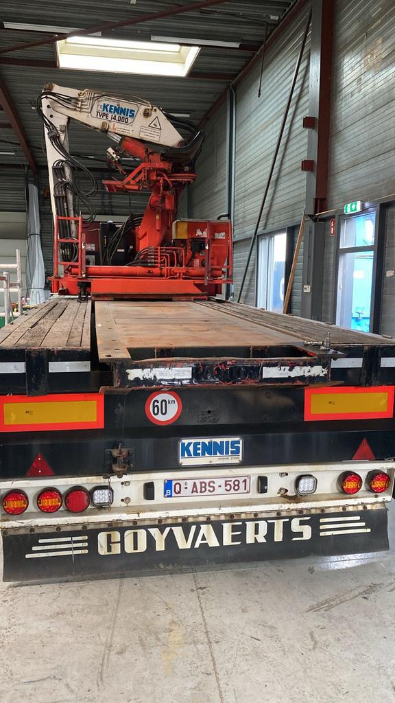Stenentrailer 3-assig met Kennis 14.000 kraan, Ophalen, Ntb, Ntb, Ntb