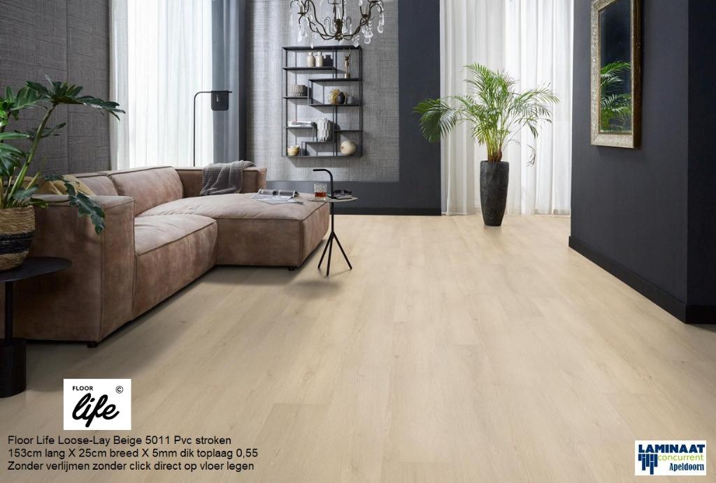 Floor Life Loose-Lay Mayfair Beige Oak 5011 Pvc stroken 5mm, 75 m² of meer, Beige, Nieuw, Ophalen of Verzenden